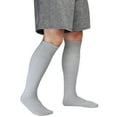 thumbnail image 4 of 6 Pairs Men's Athletic Tube Socks Over the Calf - 31" Big & Tall 10-15 Gray, 4 of 6