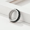 thumbnail image 6 of ChainsProMax Men/Women Cuban Link/Spinner Rings, Size #06-#14, Black, 6 of 9
