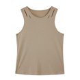 thumbnail image 4 of SSAAVKUY Deals Men's Tank Top Quick Dry Cotton Sleeveless Shirt Breathable Solid Lightweight Muscle Tank Tee Shirt Beige M, 4 of 6