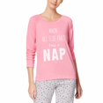 thumbnail image 1 of Jenni by Jennifer Moore Screen-Print Pajama Top (Take a Nap, Large), 1 of 2