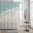 thumbnail image 4 of Ocean Beach Shower Curtains for Bathroom, Hand-Painting Abstract Beige Beach Blue Sea Crab Washable Fabric Shower Curtain with Hooks Waterproof Bathroom Decor Sets, 66 x 72 Inches, 4 of 9