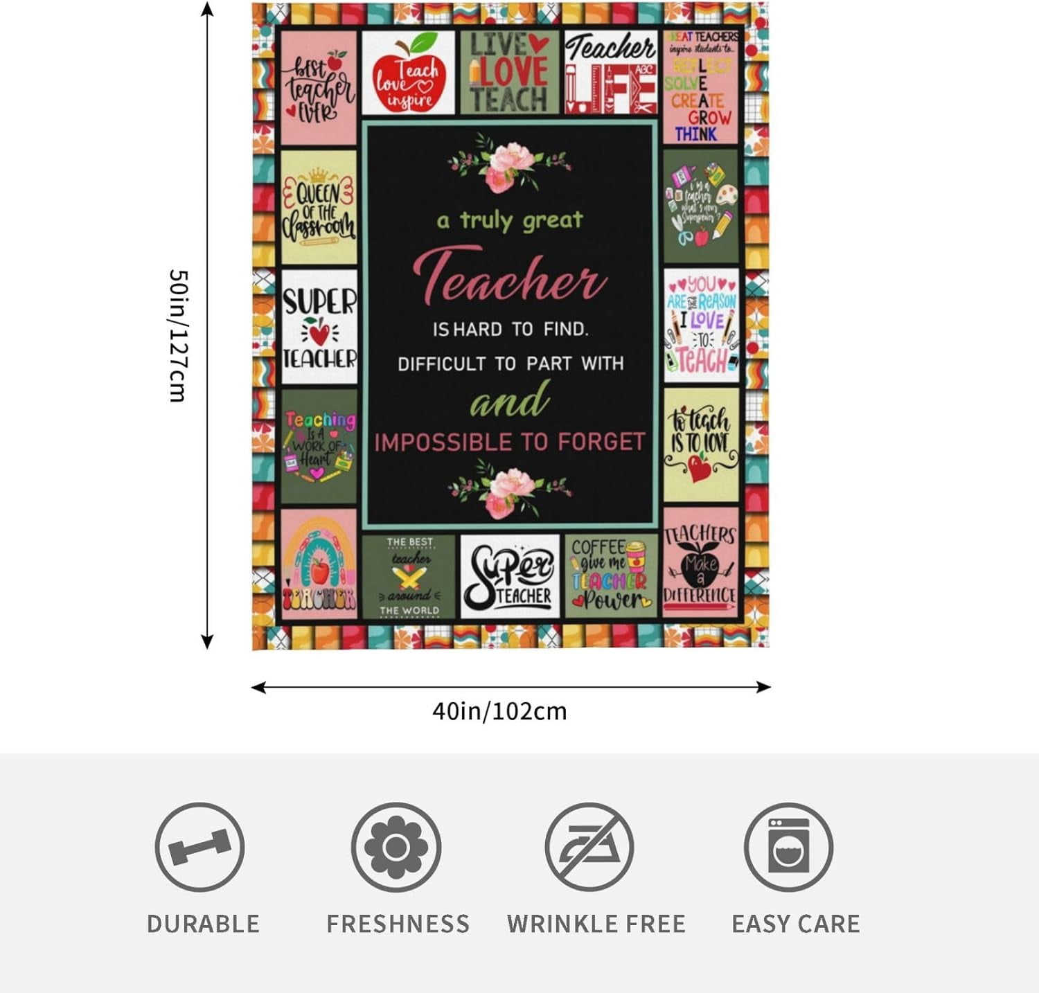 Teacher Gifts for Women Men Teacher Blanket Ultra Soft Cozy Fleece Teachers Day Graduation Retirement Gift Throw Blankets Fuzzy Plush Bedding Blanket Teacher Appreciation Gifts 50"x40"