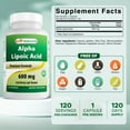 thumbnail image 2 of Best Naturals Alpha Lipoic Acid Antioxidant Protection Health Pills, 600 mg, 120 Capsules, 2 of 7