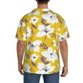 thumbnail image 3 of Rateoe Lilies Flowers Pattern Men's Short Sleeve Classic Shirt, Casual Short-Sleeved Shirt, Lightweight Summer Shirt, Cuban Collar Shirt,Button-Front Shirt-3X-Large, 3 of 5