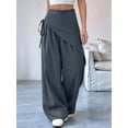 thumbnail image 4 of Women Wide Leg Baggy Flowy High Waisted Pants Loose Fit Casual Cozy Cute Y2k Trousers Gray XL, 4 of 9