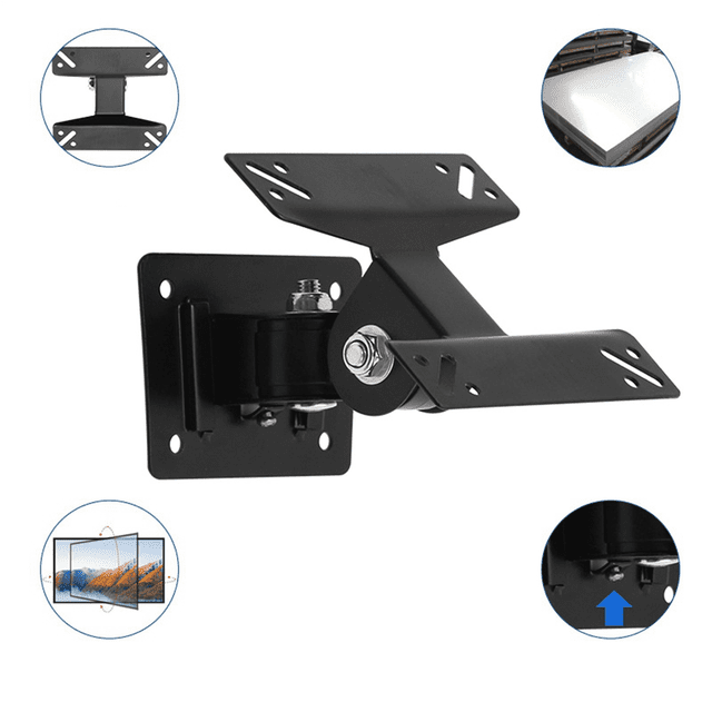 Support Mural 2X pour Écran LCD LED 15-27 Pouces, Hauteur Réglable, Moniteur Rétractable Mural pour Support de Télé