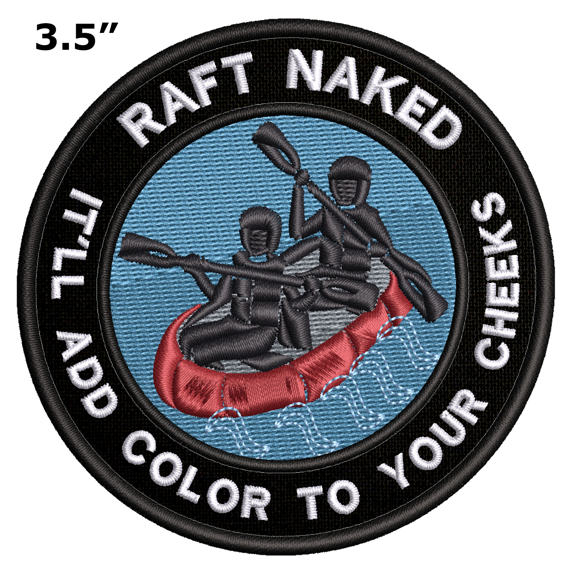 Applique Outdoors Rafting Naked Theme Hook Backing Decorative Patch Funny Saying Biker Emblem - image 2 of 2