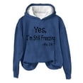 thumbnail image 4 of Funny Hooded Sweatshirt for Women Plus Size Casual Hoodie Winter Long Sleeve Blouses Hip Hop Streetwear Pullover, 4 of 4