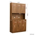 thumbnail image 5 of 70.87" Kitchen Pantry Cabinets With 6 Doors, 1 Open Shelves And 1 Drawer Wood Wardrobe Closet For Bedroom, Kitchen, Entrance Buffet Cabinet, Walnut, 5 of 8