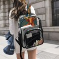 thumbnail image 6 of Ttyddzy Clear Backpack Heavy Duty PVC Transparent Backpack for College Workplace, Orange Bull, 6 of 8
