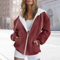 thumbnail image 2 of WZXFASHION Chandail Cardigan à Fermeture Éclair pour Femmes, Mode, avec Poches, jusqu'à 50 % de Rabais, Chandail à Capuchon à Enfiler à Fermeture Éclair, 2 of 4
