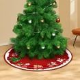 thumbnail image 3 of Mecorevxz Christmas Tree Skirt Red Christmas Decorations - Xmas Tree Skirt Mat with Santa Claus Snowflake Pattern for Indoor Outdoor Merry Christmas Holiday Party Decor,35inch(E), 3 of 7