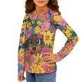 thumbnail image 4 of DISNIMO Dog Flower Girls Long Sleeve Shirt Kids Girls Crew Neck T Shirt Kids Fall Shirts for Kids Girls T Shirts Long Sleeve for Kids Soft Long Sleeve Shirts Size 9-10T Tops Loose Fit Tee, 4 of 7
