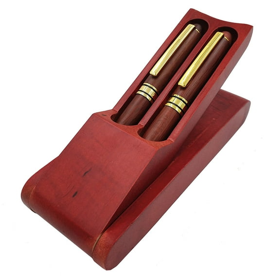 Jiandong Pen Case Wooden Pen Box Set with Fountain Pens & Stand - Stationery Gift(6.22X2.2X0.91Inch)
