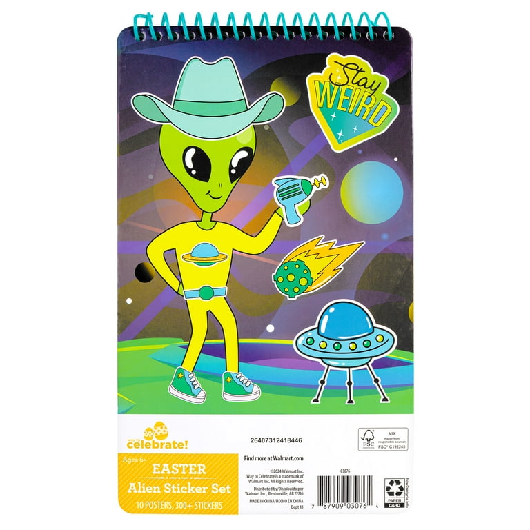 Easter Outta This World Alien Sticker by Number Set Party Favor