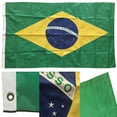 thumbnail image 2 of 3x5 Ft Deluxe Embroidered Nylon Brazil Brazilian Country 210D Flag Double Sided, 2 of 5