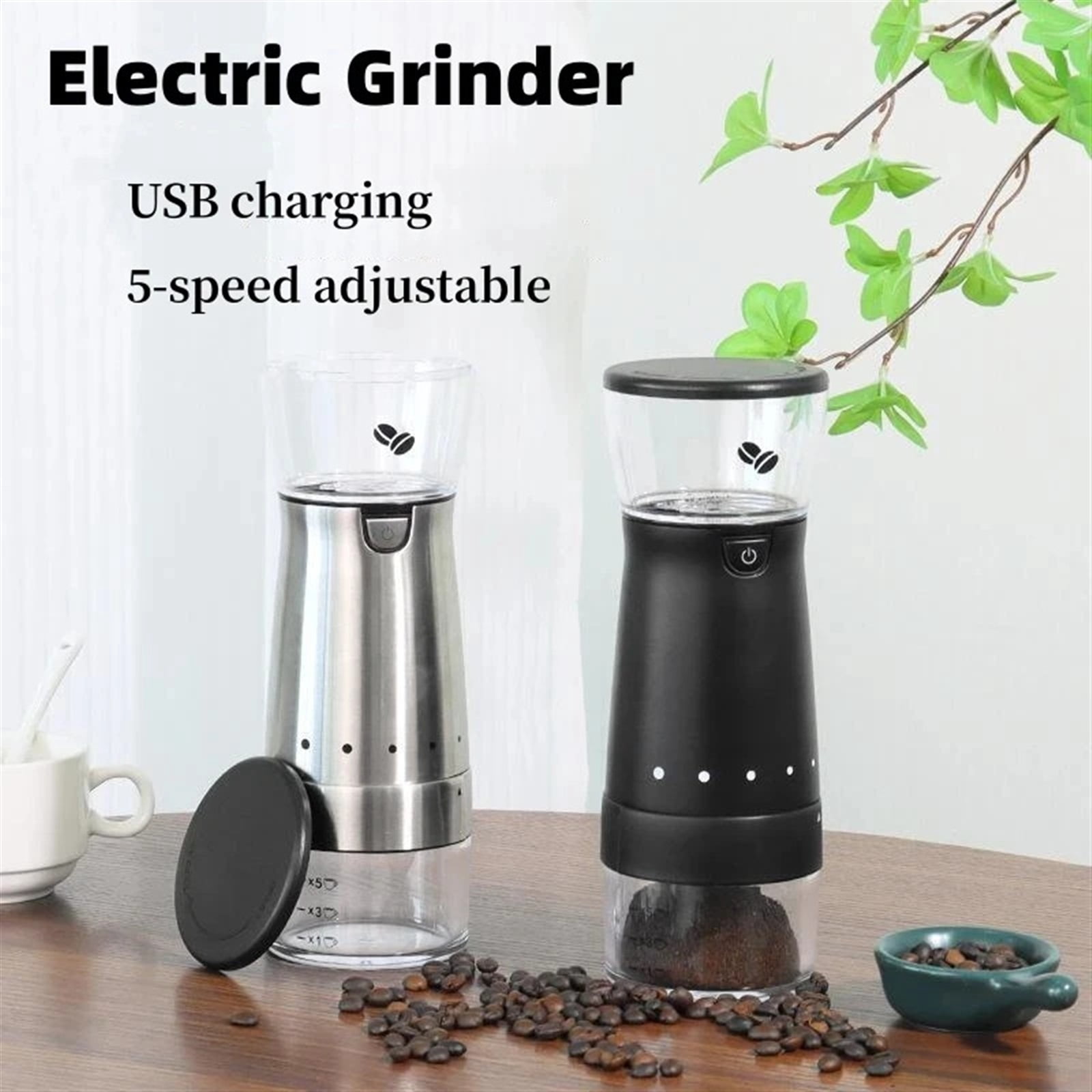 New Electric Coffee Grinder USB Rechargeable Stainless Steel Manual Coffee Mill Machine Bean Grinders Kitchen Accessories ,Friendly Design