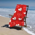 thumbnail image 4 of PHYHOO  Valentine's Day Hearts Microfiber Sand Free Beach Towel Oversized Quick Dry Absorbent for Pool Swimming Bathroom Beach Towel 30x60in, 4 of 8