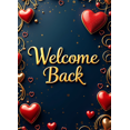 thumbnail image 4 of Welcome Back Theme Party Banner Heart Design Background Wedding Event Backdrop School Decorations Reunions Photo Props, 4 of 4