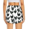 thumbnail image 3 of Picia Retro Rooster Pattern Women's 2 in 1 Athletic Running Shorts High Waisted Workout Casual Gym Sweat Shorts with Comfy Liner Zipper Pockets-Small, 3 of 9