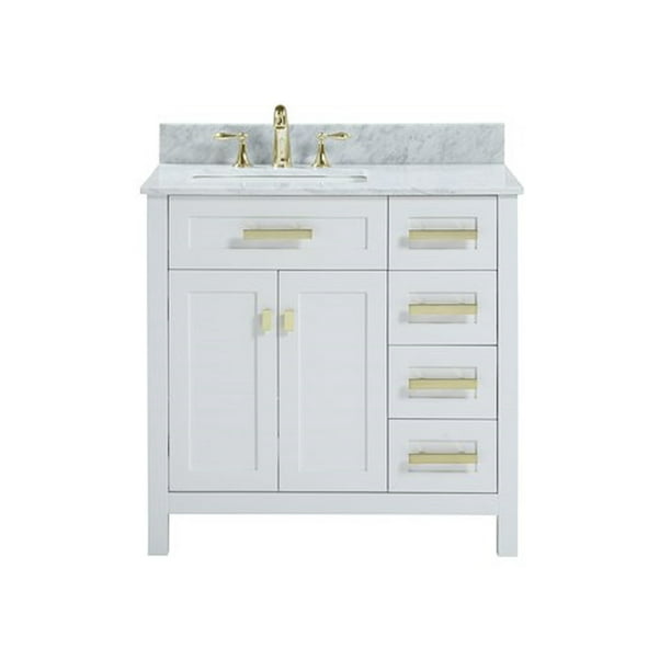 White Freestanding Bathroom Vanity, 36 Inch Bathroom Vanity With Top And Sink