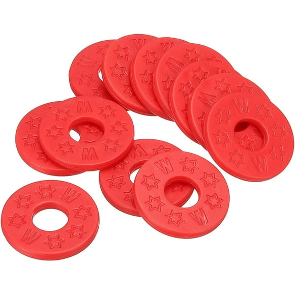 Pack of 12 Strap Blocks Rubber Strap Block, for Guitar Strap Button(red)