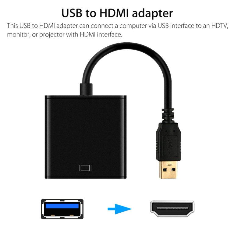 Ludlz USB 3.0 to HDMI Display Adapter Converter 1080p (1900x1200) Dual /  Multi-Monitor Video Cable Supports Windows XP / 7/8/10 