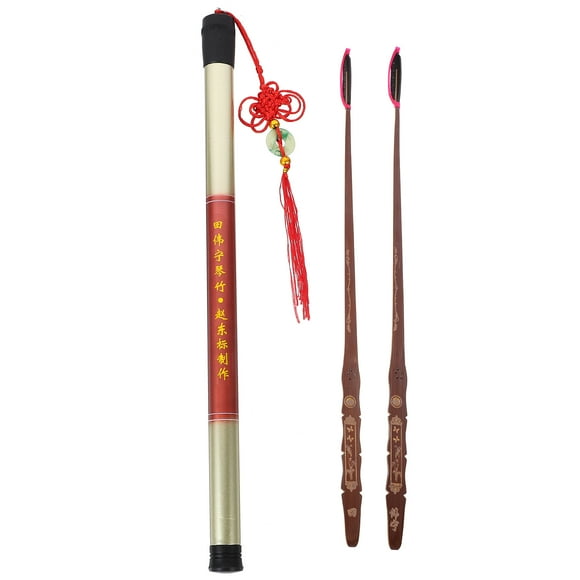 2 PCS Ebony Head Professional Dulcimer Bamboo Dulcimer Accesorios (Negro)