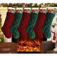 thumbnail image 1 of Paquete de 6 calcetines navideños Calcetines navideños clásicos de punto rojo y verde de 18 pulgadas Decoración navideña clásica de gran tamaño Decoración navideña para el hogar Sincero  Producto electrónico, 1 of 4