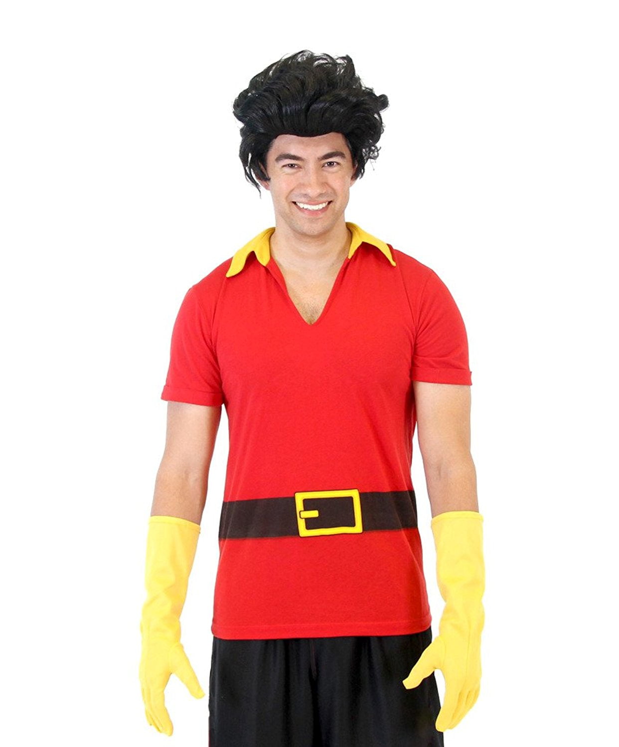 Beauty And The Beast Gaston Shirt Gloves and Wig