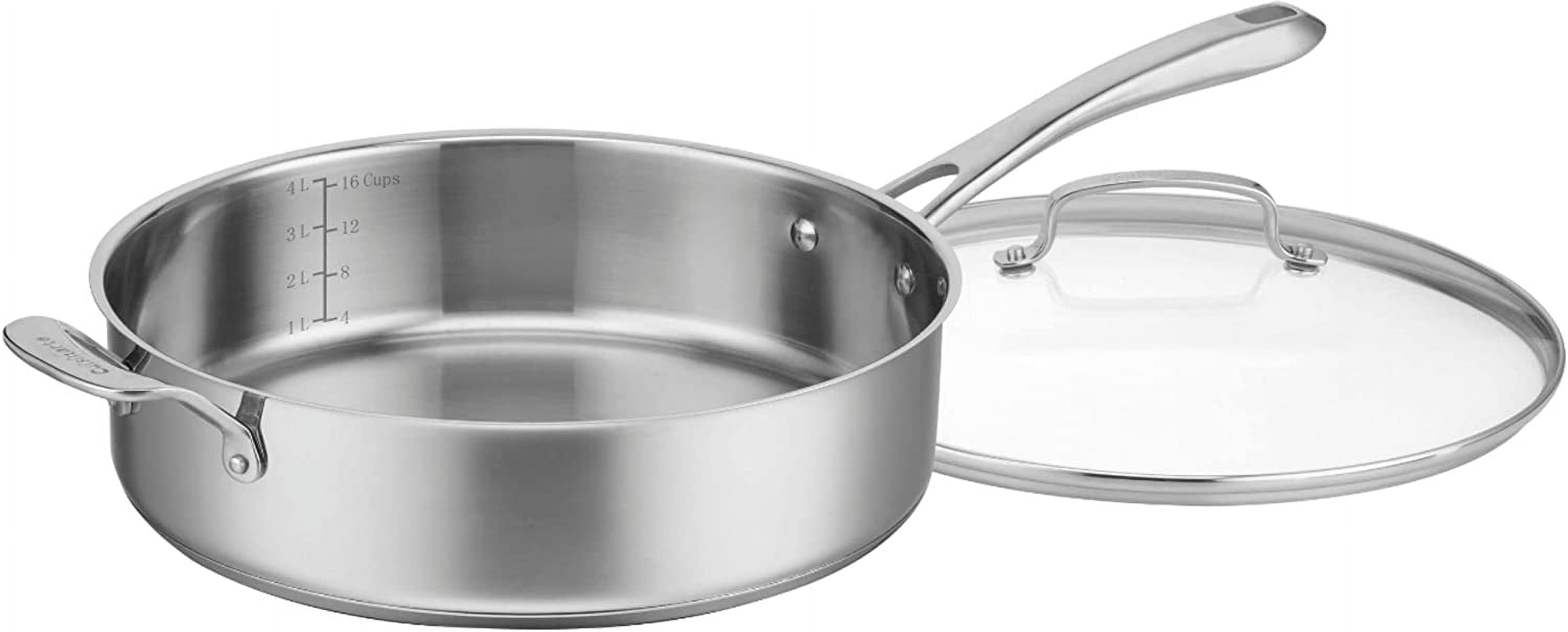 Chef's Classic™ Stainless 5.5 Quart Sauté Pan with Helper Handle & Cover