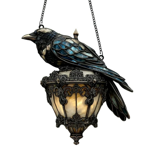 Vintage Ravens LED Night Lamp - Halloween Themed Hanging Light for Kids Room, Energy-Efficient & Enduring