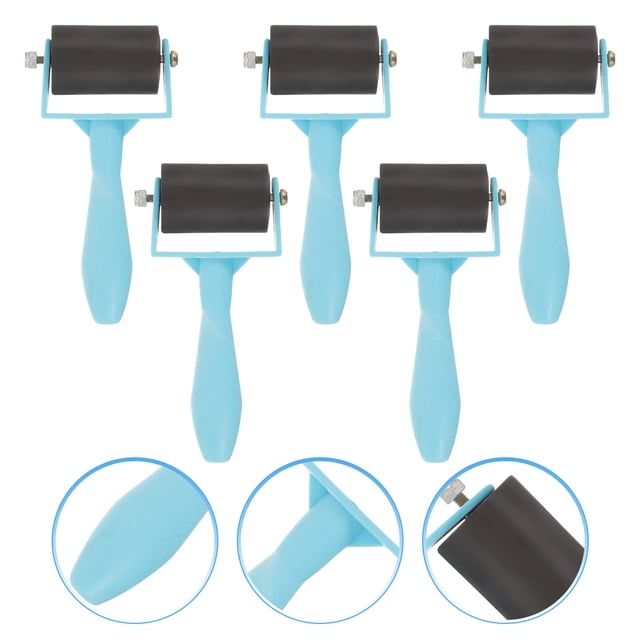unbranded 5Ud Rodillos De Impresión Reutilizables Para Scrapbooking Y Manualidades Con Mango Cómodo Azul
