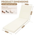 thumbnail image 6 of YEERSWAG Outdoor Chaise Lounge Cushions, 72x21x3 inch Lounge Chaise Cushion with Ties, High Density Foam Patio Chaise Lounge Chair Cushion for Outdoor Patio, Beige, 6 of 10