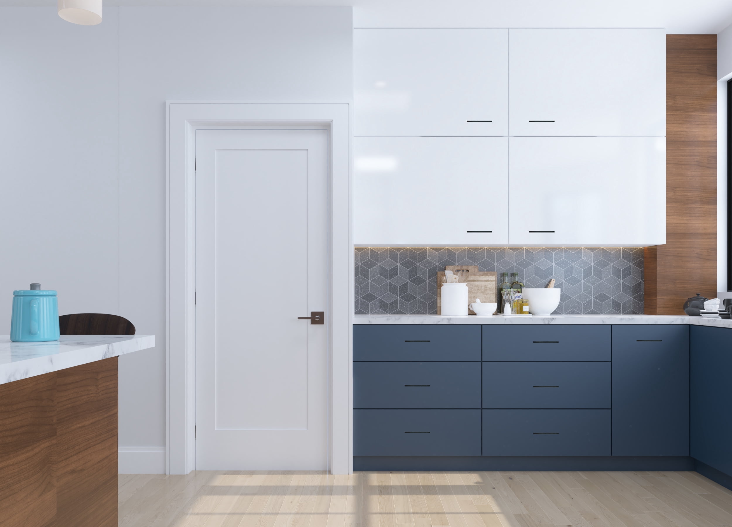 32 in. x 80 in. Right-Handed Solid Core White Primed Composite Single Pre-hung Interior Door Bronze Hinges