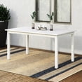 thumbnail image 1 of Table de salle à manger d'extérieur rectangulaire en bois dur CorLiving Miramar avec plateau à lattes et trou pour parasol, blanche, 1 of 8
