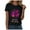 Black, variant on larppty Happy New Year Day Eve Party Fireworks Costume Fun Short Sleeve T-Shirt for Women (Black, M)