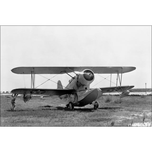 24"x36" Gallery Poster, U.S. Navy Grumman JF-1 Duck, Langley 1934