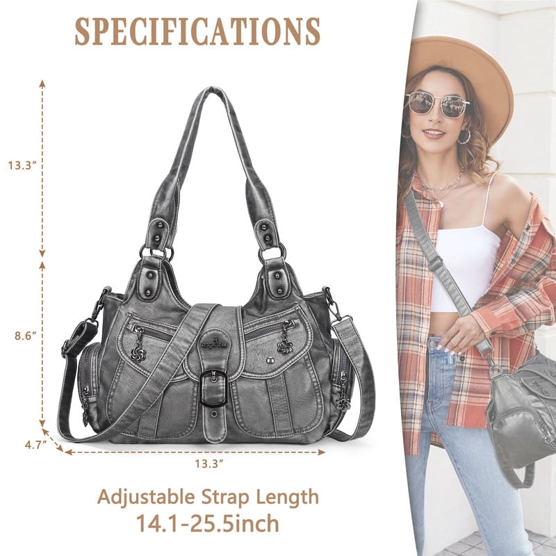 Angel Kiss Hobo Bags for Women Vegan Leather Shoulder Purses and Crossbody Ladies Tote Bags Purse