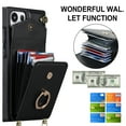 thumbnail image 2 of for Samsung Galaxy S22 Ultra Wallet Case with Magnetic RFID Blocking Rotated Ring Holder Kickstand Cover, PU Leather Crossbody Shoulder Strap Lanyard Case with Card Slot Bag Kickstand Case,Black, 2 of 10