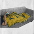 thumbnail image 6 of Fitness Soft Flannel Fleece Throw Blanket, Pump Some Iron Words in Vintage Frame Oil Pump Power Lifting Weight, Cozy Plush for Indoor and Outdoor Use, 60" x 80", Petrol Blue Marigold, by Ambesonne, 6 of 6