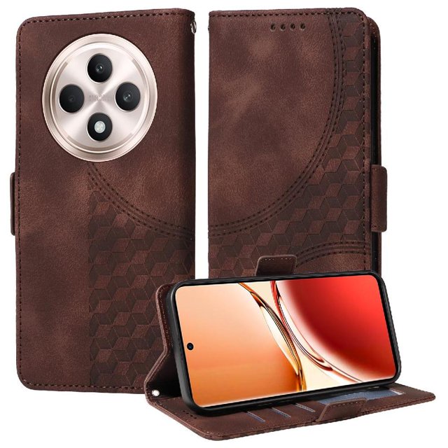 Funda GANGXUN para OPPO Reno 12F 5G con diseño acolchado elegante, cuero PU, protección total y ajuste preciso
