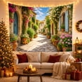 thumbnail image 3 of Sun-Drenched Cobblestone Alleyway with Terracotta Pots, Serene Vintage for Art Lovers, Mediterranean Wall Art Decor, Birthday Gift, Tapestry Wall Hanging for Bedroom and Living Room, 3 of 7