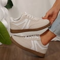 thumbnail image 3 of CHICVOMEY Vintage Sneakers for Women Casual Lace-Up Walking Sneakers Fashion Women Sneakers with Memory Foam Insole Non-Slip Tennis Shoes, 3 of 9