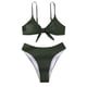 thumbnail image 1 of Traje de baño dividido con estilo casual para mujer Bikini cómodo con nudo de color sólido en la cintura OAVQHLG3B Store lin121212, 1 of 3
