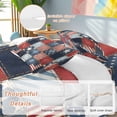 thumbnail image 4 of Independence Day Queen Size Comforter Set, Retro American Flag Plaid Red Blue Stripes Abstract Bedding for All Seasons, 4 Pcs Bed Set, 1Quiltcover (90"x92") ,1Sheet(94"x116"), 2Pillowcases (30"x20"), 4 of 9