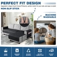 thumbnail image 4 of TAOCOCO L Shaped Couch Cover Sectional Sofa Cover Anti-Slip Pet Couch Cover with Chaise Lounge for Right Sectional Sofa L Shape Couch Slipcover, Small; Black, 4 of 7