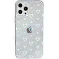 thumbnail image 1 of Funda transparente suave con diseño de corazón láser Love Heart compatible con iPhone (transparente, iPhone 12) transparente para iPhone 12, 1 of 5