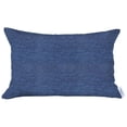 thumbnail image 2 of Boho-Chic Handcrafted Decorative Single Throw Pillow Cover Solid Jacquard 12" x 20" Blue Lumbar Pillowcase for Couch, Bedding, 2 of 7