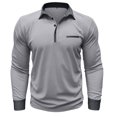 thumbnail image 6 of Men's New Casual Turn-Down Collar Breathable Button Long Sleeve Shirt, Polo Style Top for Spring Fall Smart Casual,Gray,3XL, 6 of 6